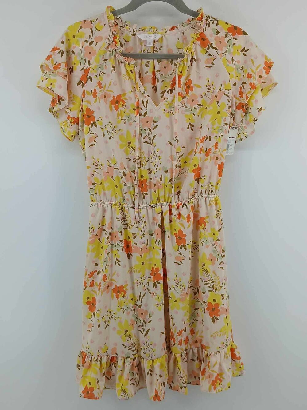 mini dress, LC Lauren Conrad floral pleat neck dress (s)